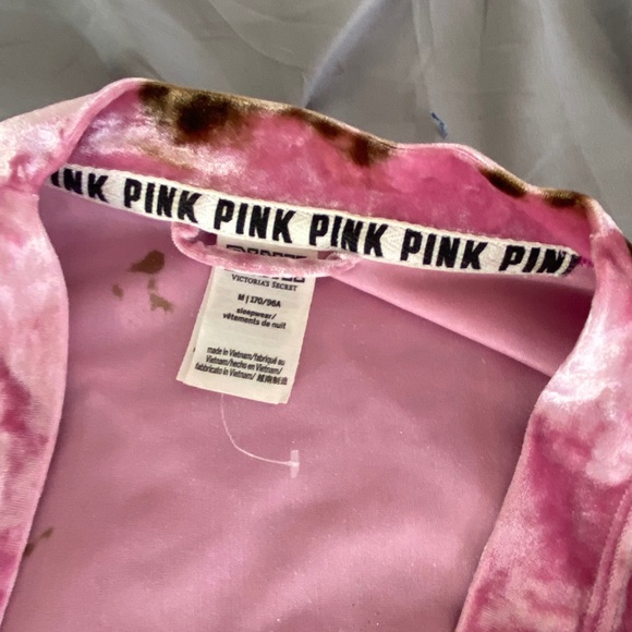 VS PINK VELVET VELOUR SOFT ROBE - M - Picture 2 of 5